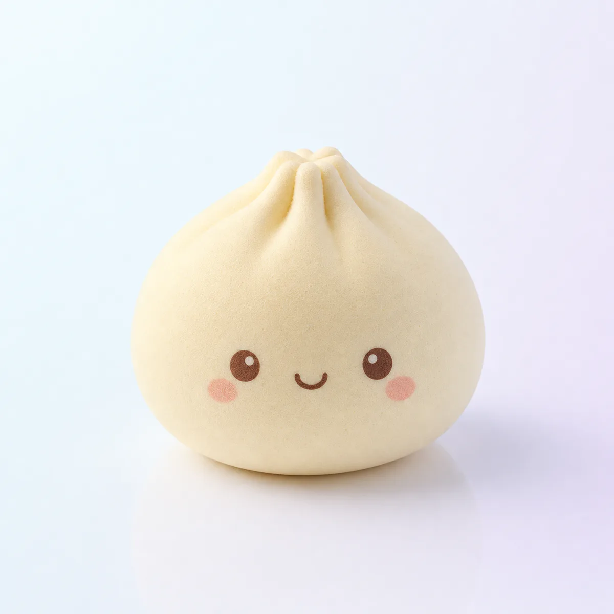 Doughboy Dumpling Slow-Rise Squishy: cream pleated foam dumpling on a soft pastel background