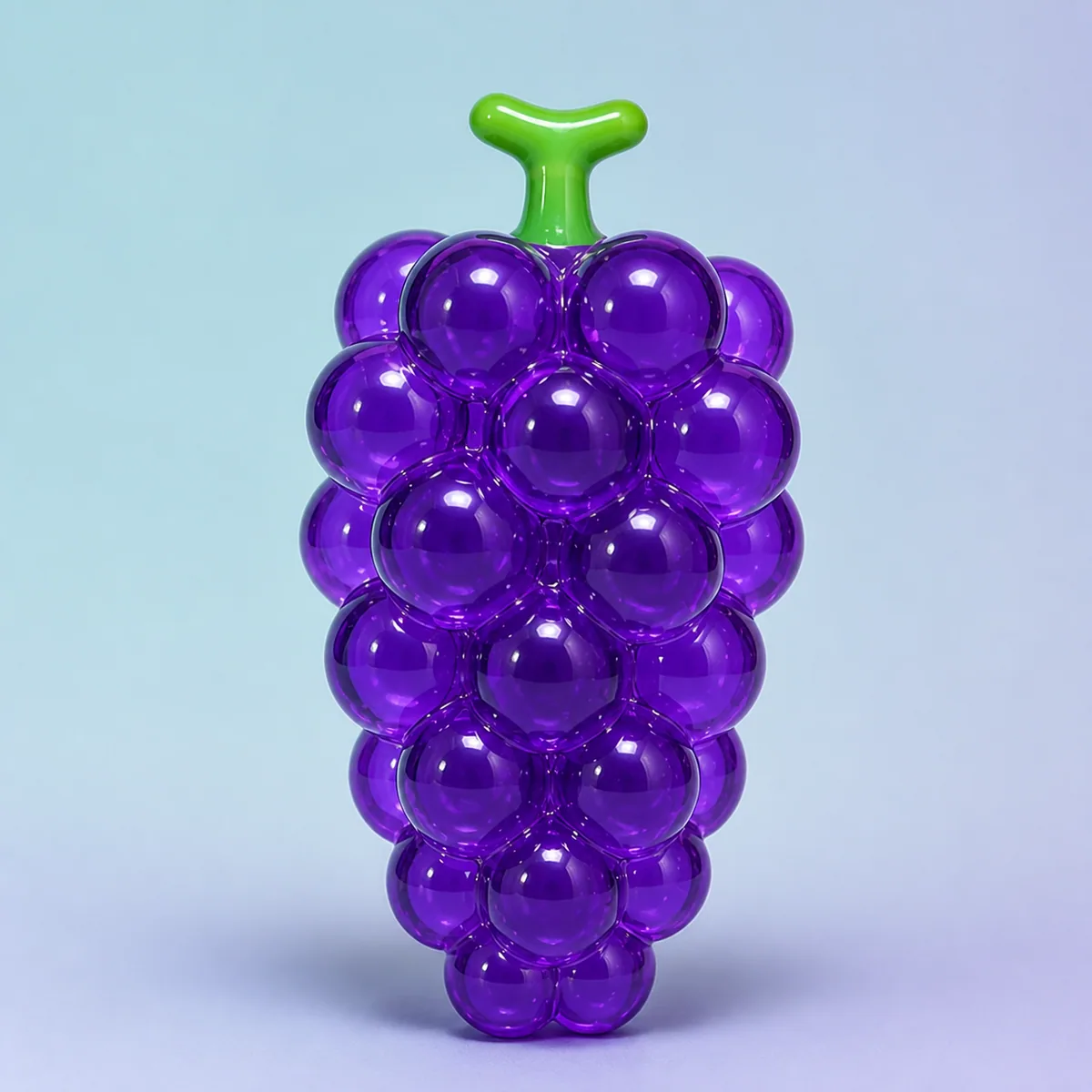 Bubble Grapes Squeeze Ball, Grape Purple shown on a soft pastel studio background