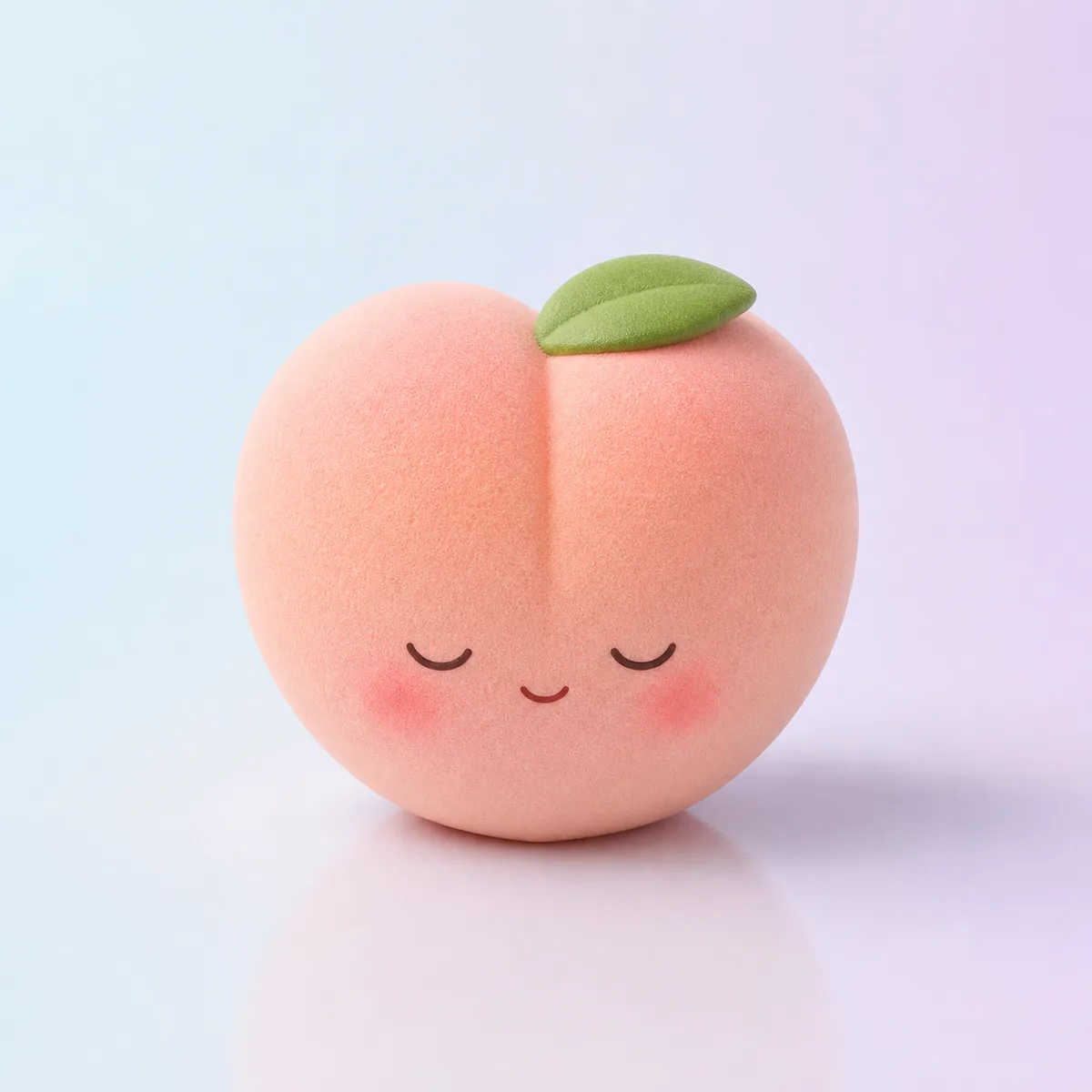 Peachy Slow-Rise Squishy: blush peach foam toy on a soft pastel background