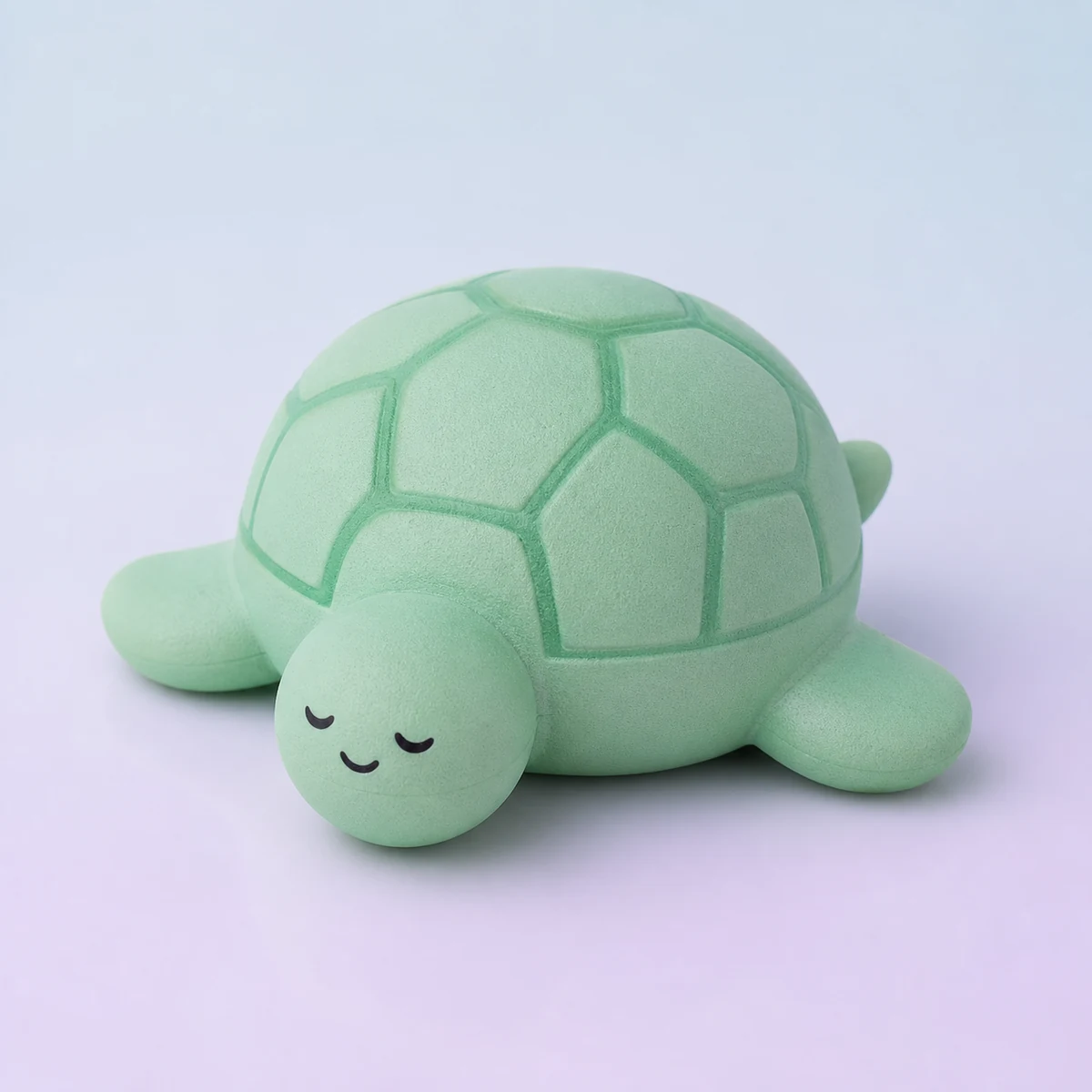 Shelly Sea Turtle Slow-Rise Squishy: seafoam foam turtle product view on a soft pastel background