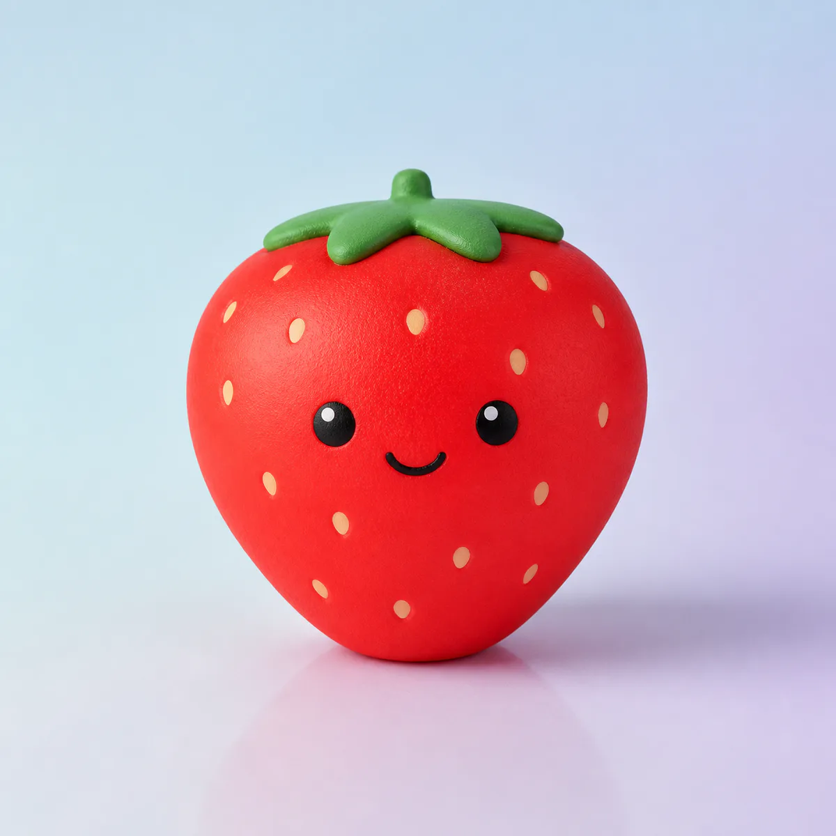 Berry Slow-Rise Squishy: red strawberry foam toy with a green leaf cap