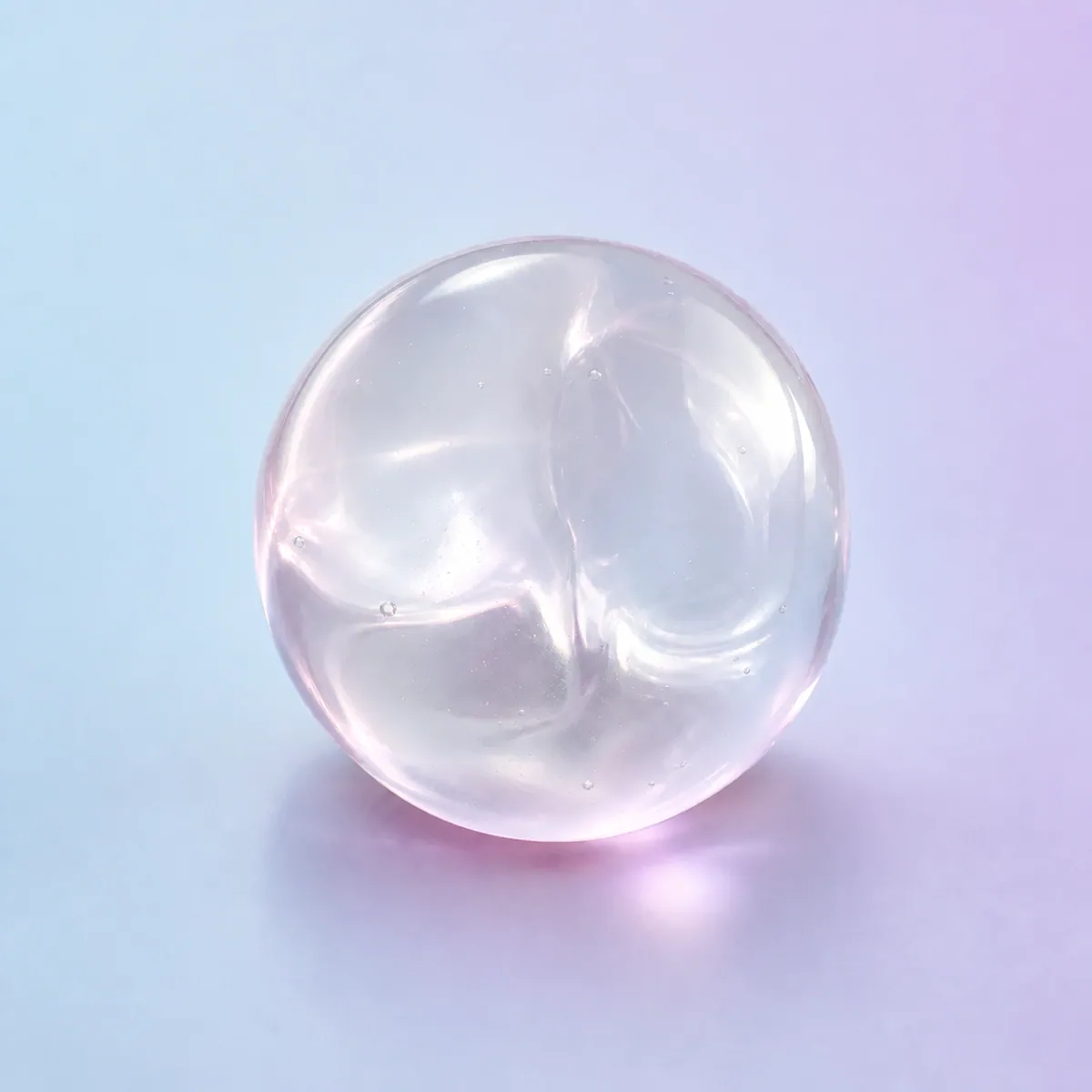 Jelly Blob Transparent Gel Fidget, Clear shown on a soft pastel studio background